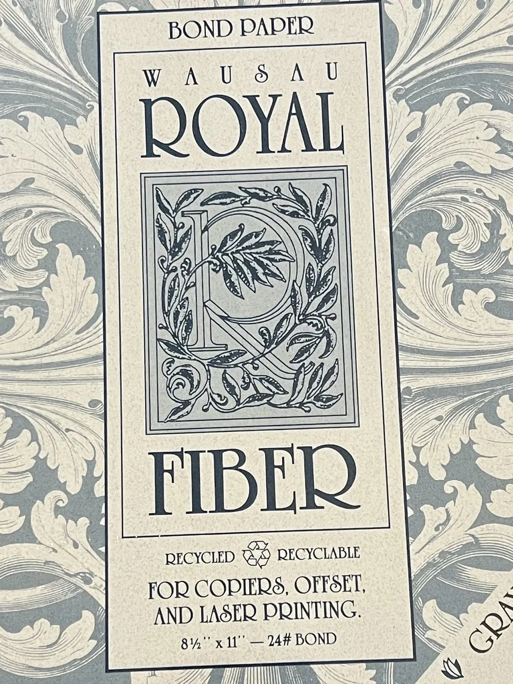 🔴New Wausau Royal Fiber Bond Printer Paper Gray 100 Sheets 24# 8.5” x 11”